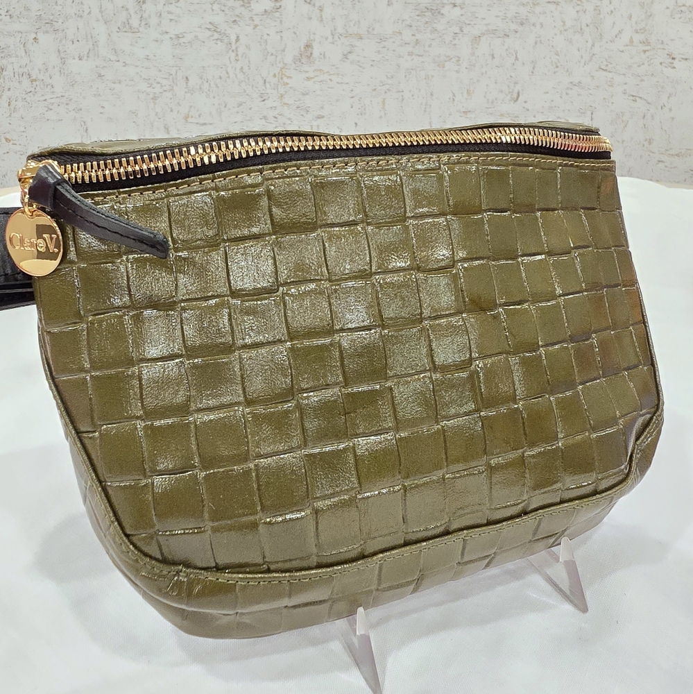 Clare V - Fanny / Crossbody - Croco / Embossed Leather - Olive Green
